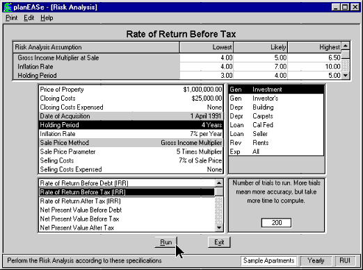 Risk Analysis (Monte Carlo Simulation)