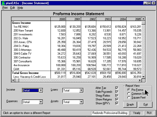 Proforma Income Statements